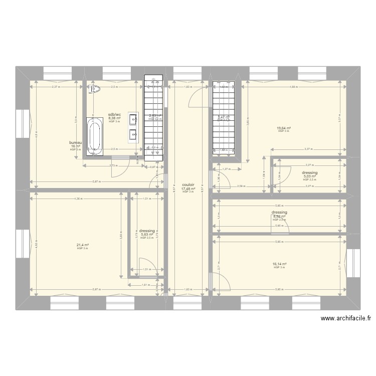 petite ecole étage. Plan de 0 pièce et 0 m2