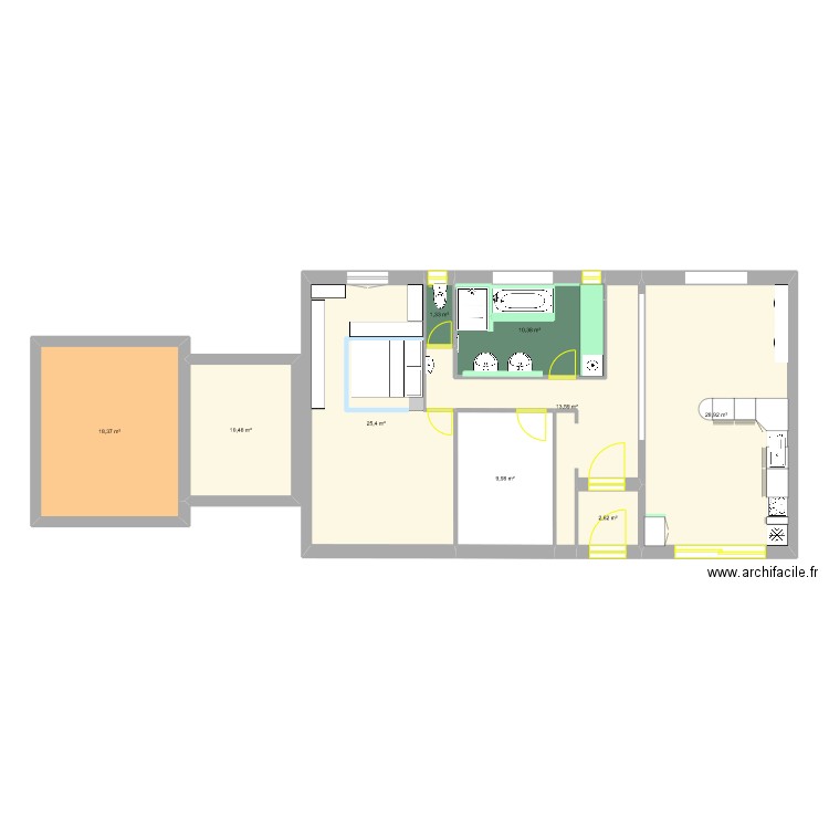 Jouques 3. Plan de 9 pièces et 121 m2