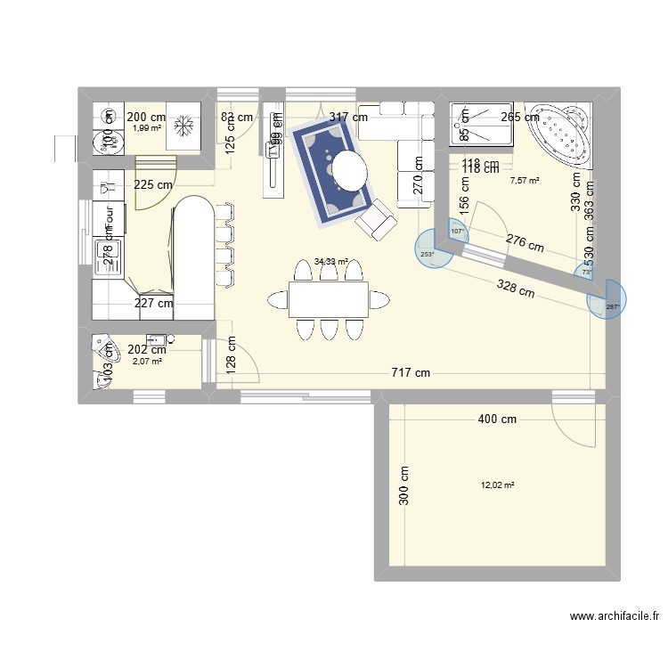 maison teste . Plan de 5 pièces et 58 m2