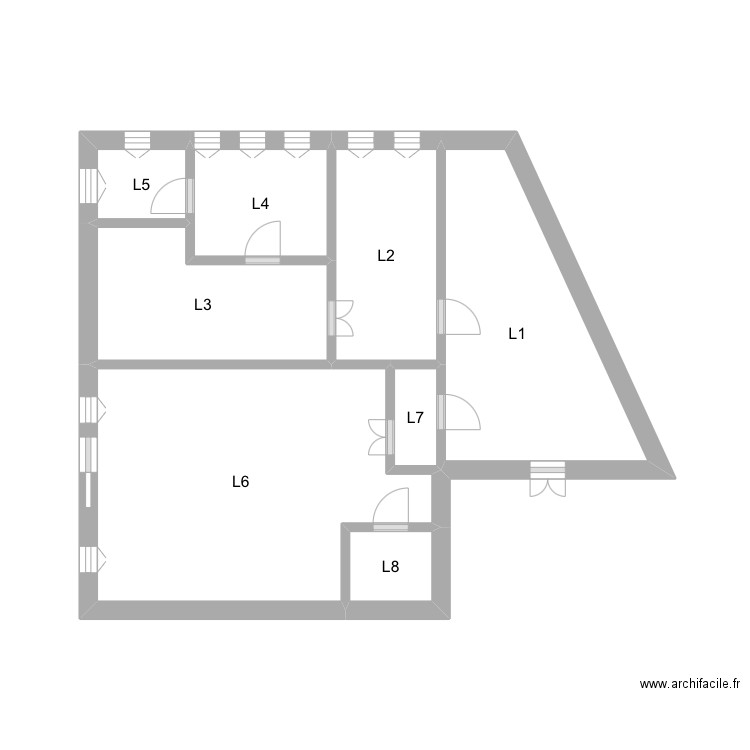 Bâtiment F mairie bondues . Plan de 8 pièces et 24 m2