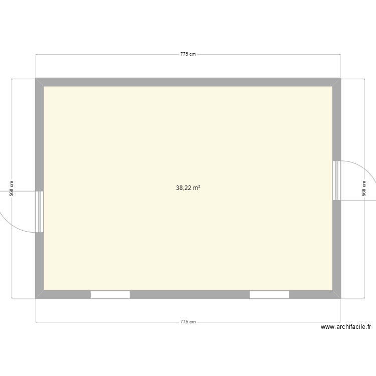 Malbuisson Bas 12/05. Plan de 1 pièce et 38 m2