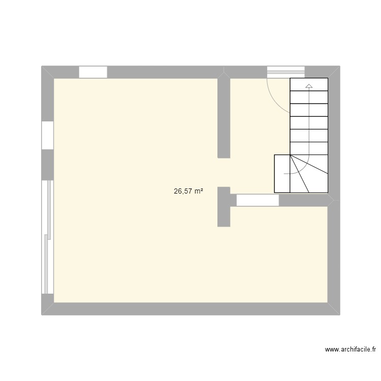 PLAN-RDC. Plan de 1 pièce et 27 m2