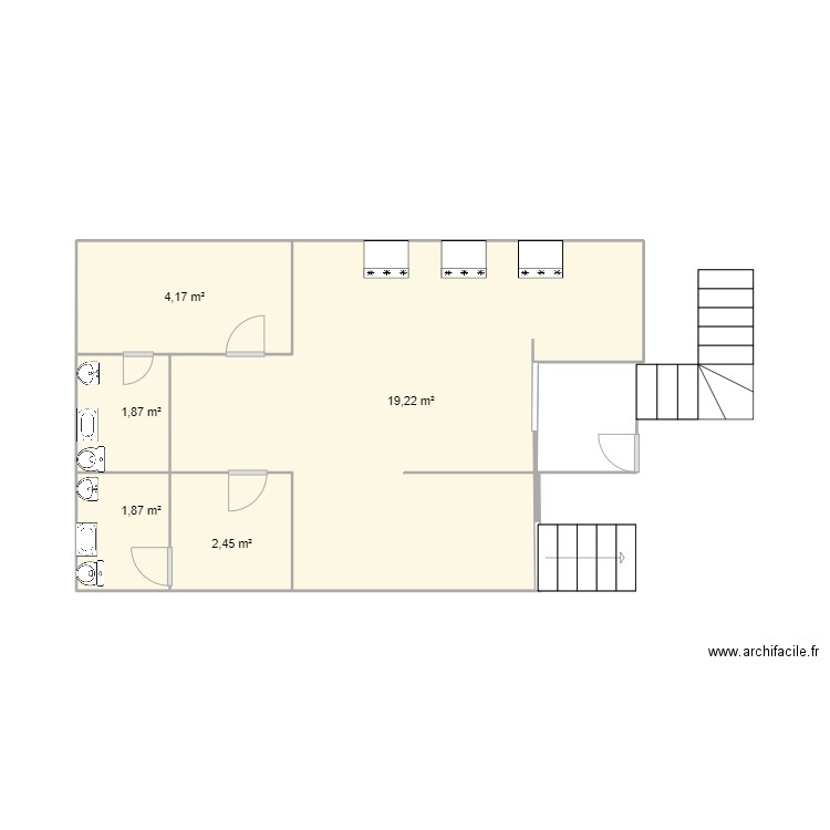 Plan de Bangoura1. Plan de 5 pièces et 30 m2