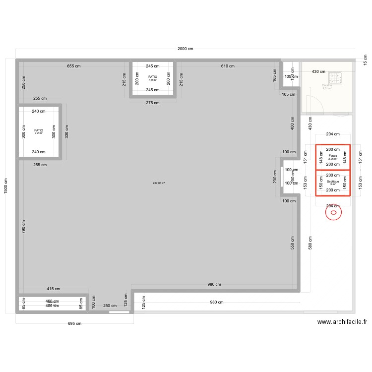 BMT. Plan de 21 pièces et 502 m2