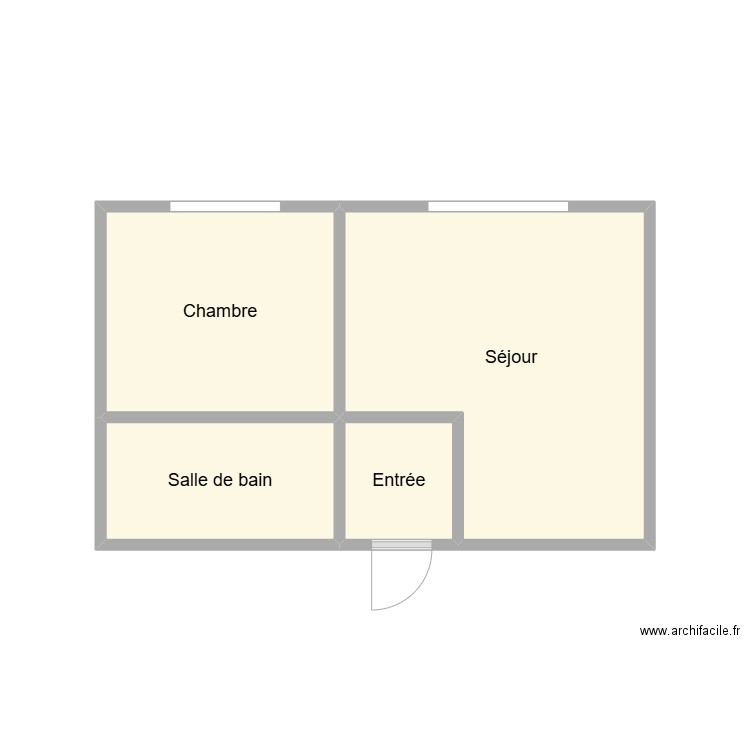 2503 LEQUERTIER. Plan de 4 pièces et 17 m2