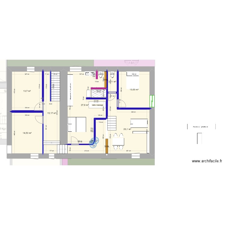 Plan maison etag1 suite parental. Plan de 22 pièces et 391 m2