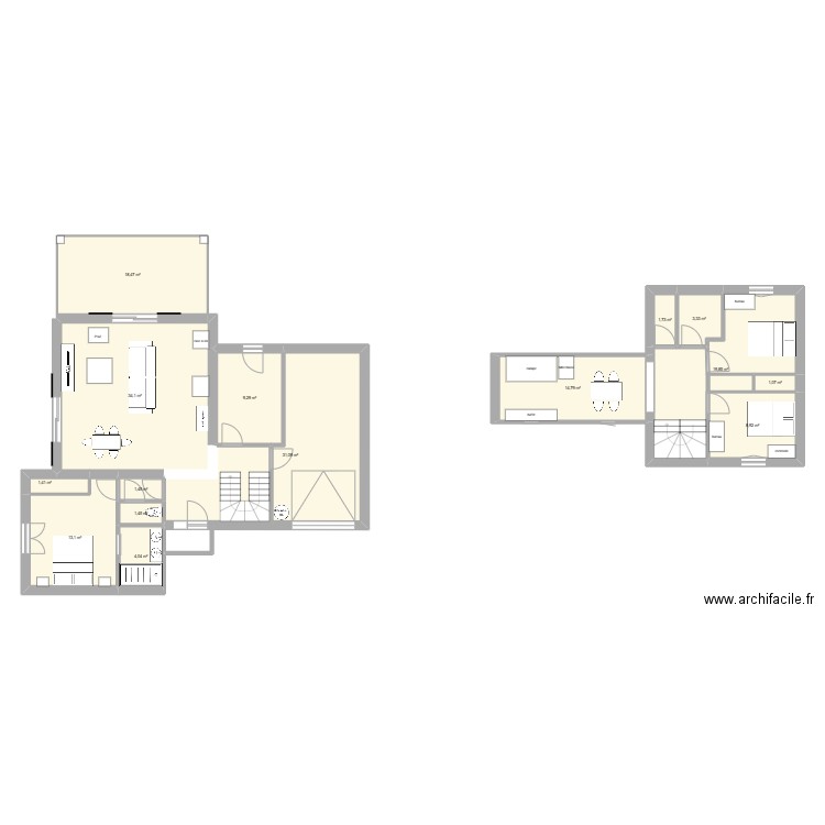 maison Biot. Plan de 15 pièces et 164 m2