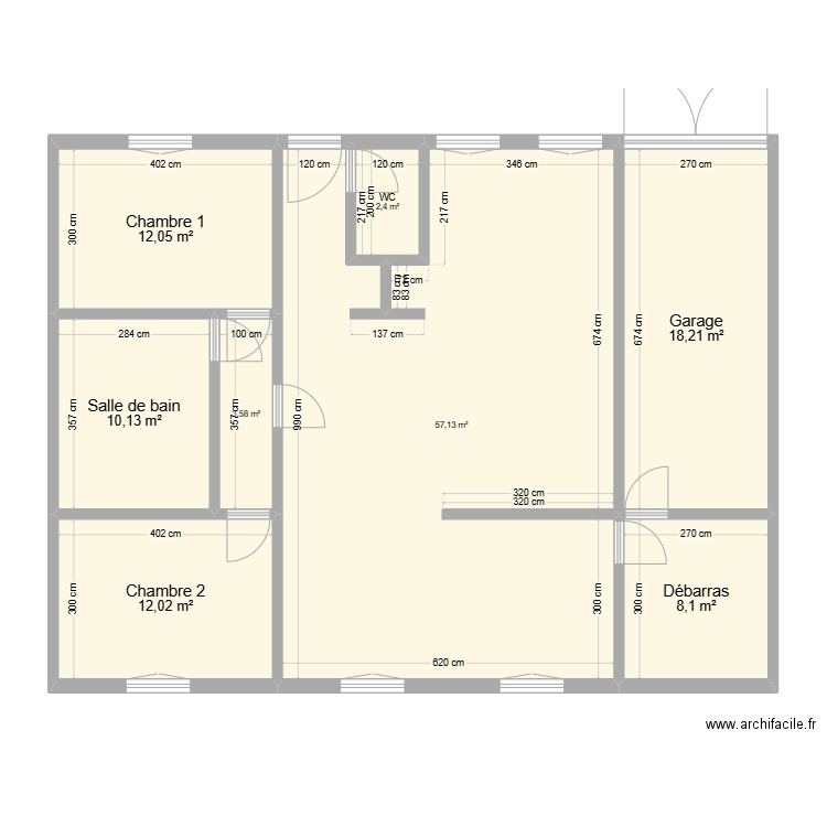 taghzout2. Plan de 8 pièces et 124 m2