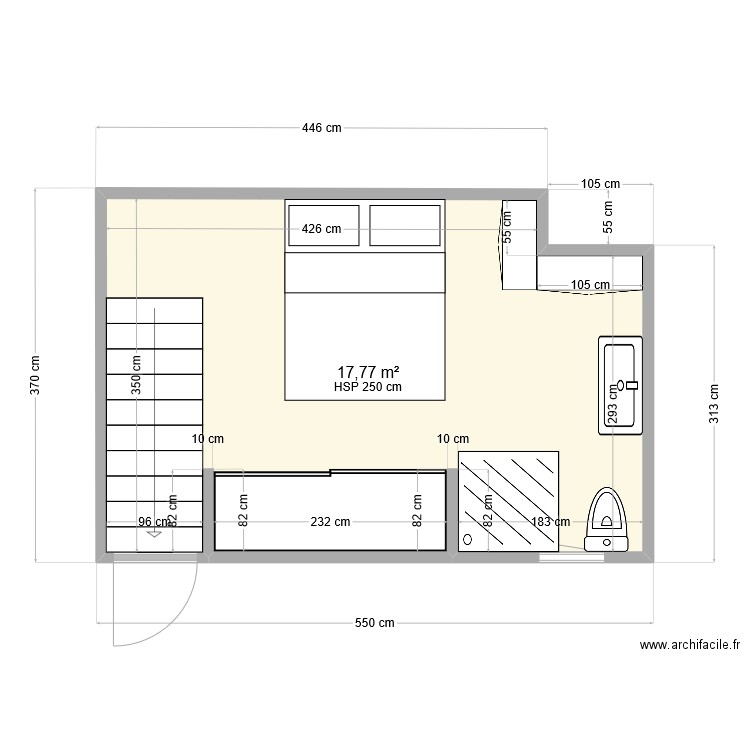 Chambre garage AuréJu 6. Plan de 0 pièce et 0 m2