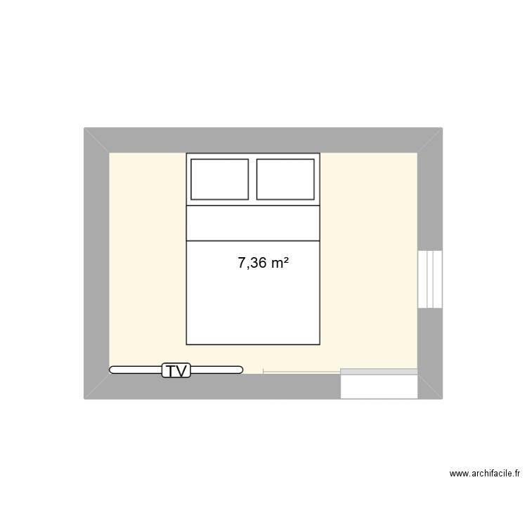 chambre 1. Plan de 1 pièce et 7 m2