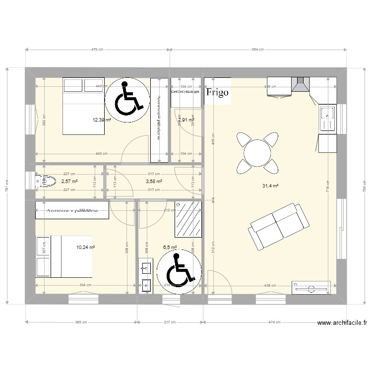 maison 66m². Plan de 0 pièce et 0 m2