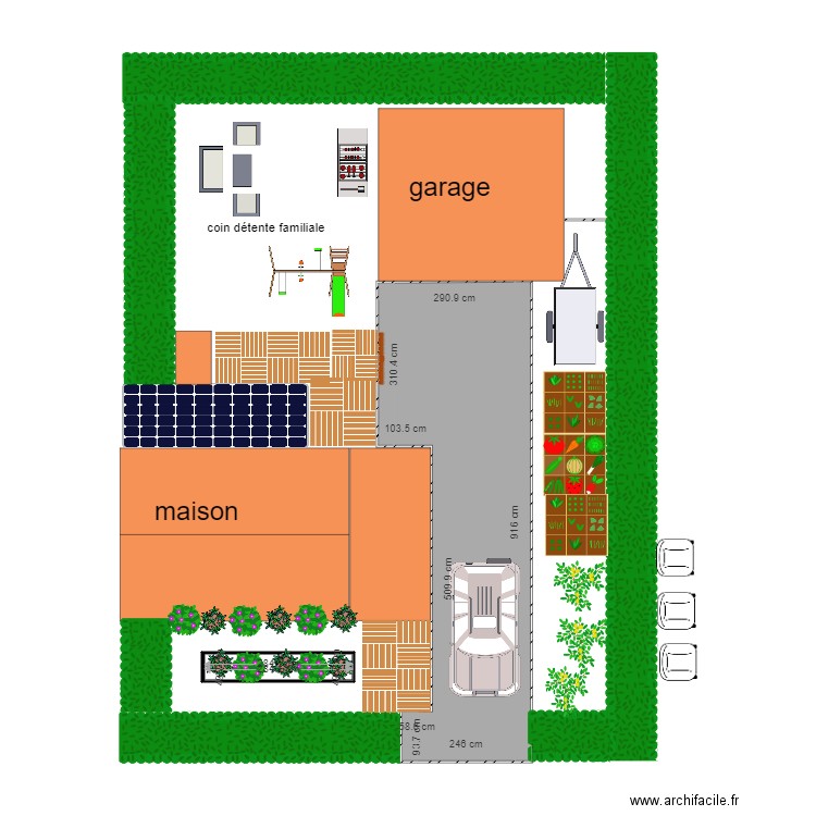 jardin. Plan de 0 pièce et 0 m2