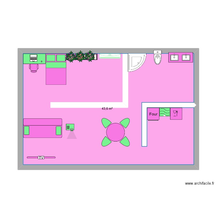 LA MAISON ROSE ET VERT. Plan de 0 pièce et 0 m2