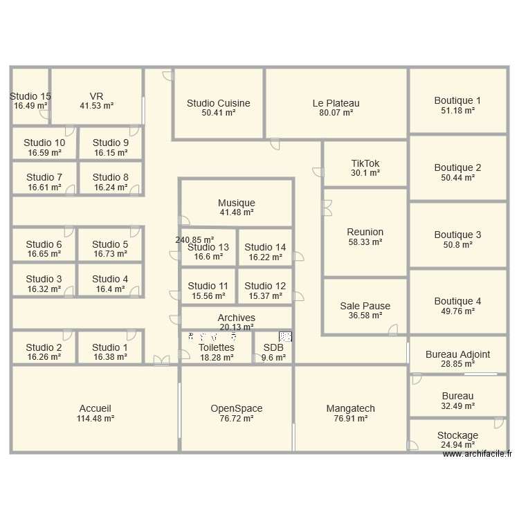 Locaux. Plan de 0 pièce et 0 m2