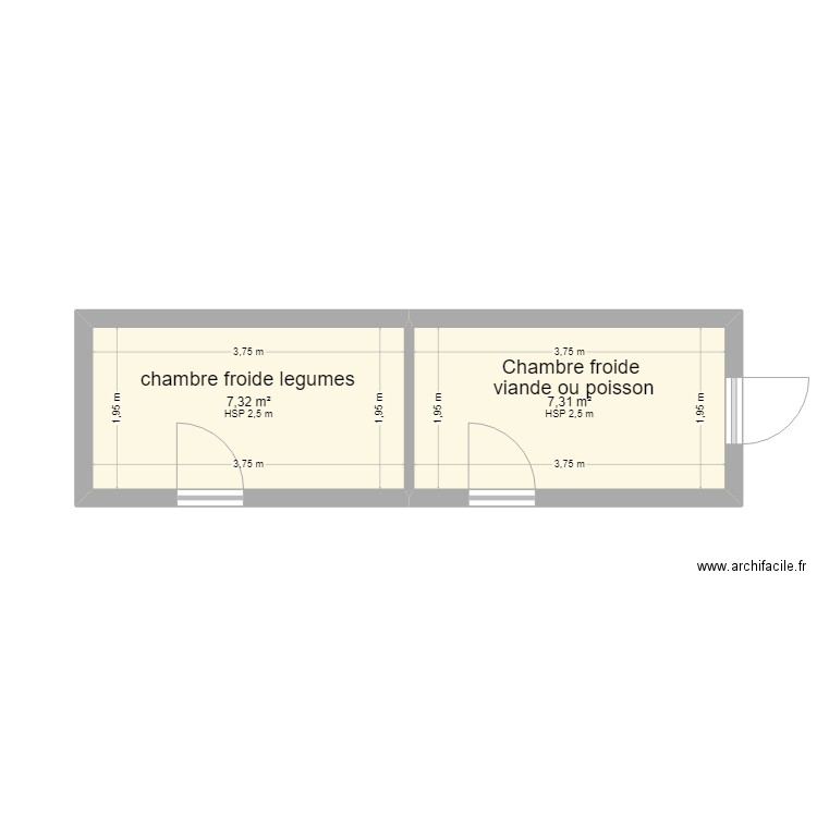 chambre froide. Plan de 0 pièce et 0 m2