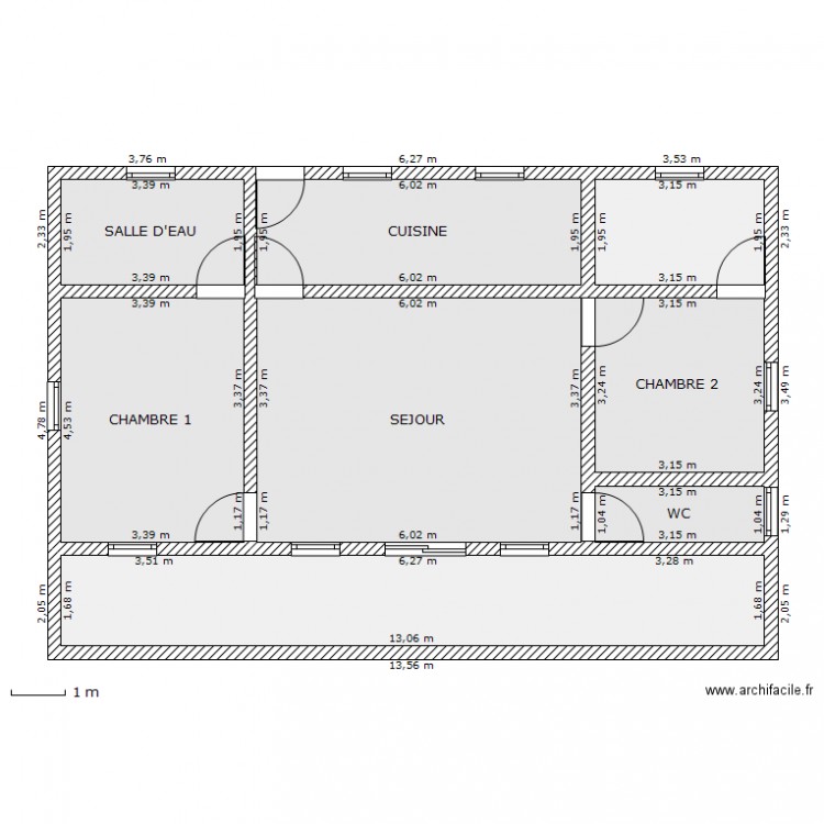 Studio Américain. Plan de 0 pièce et 0 m2