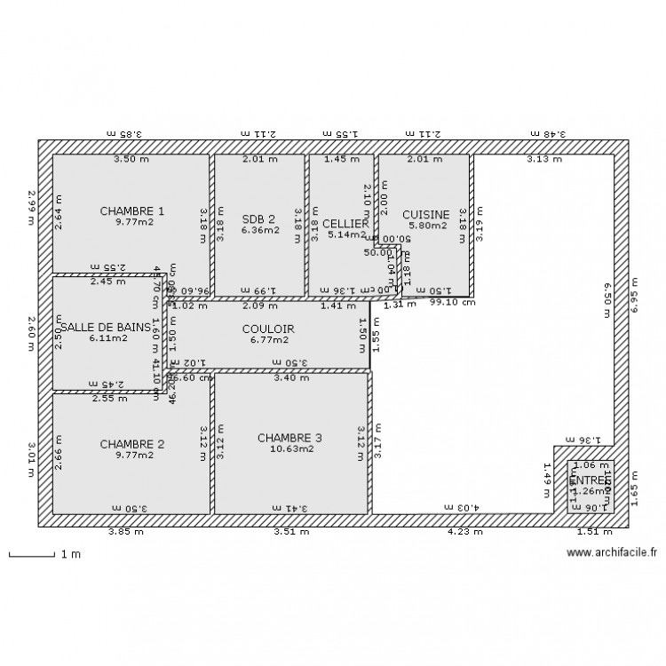 MAISON 100M² - maman. Plan de 0 pièce et 0 m2