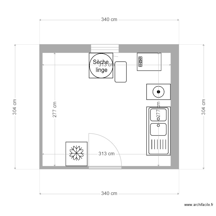 Buanderie. Plan de 0 pièce et 0 m2