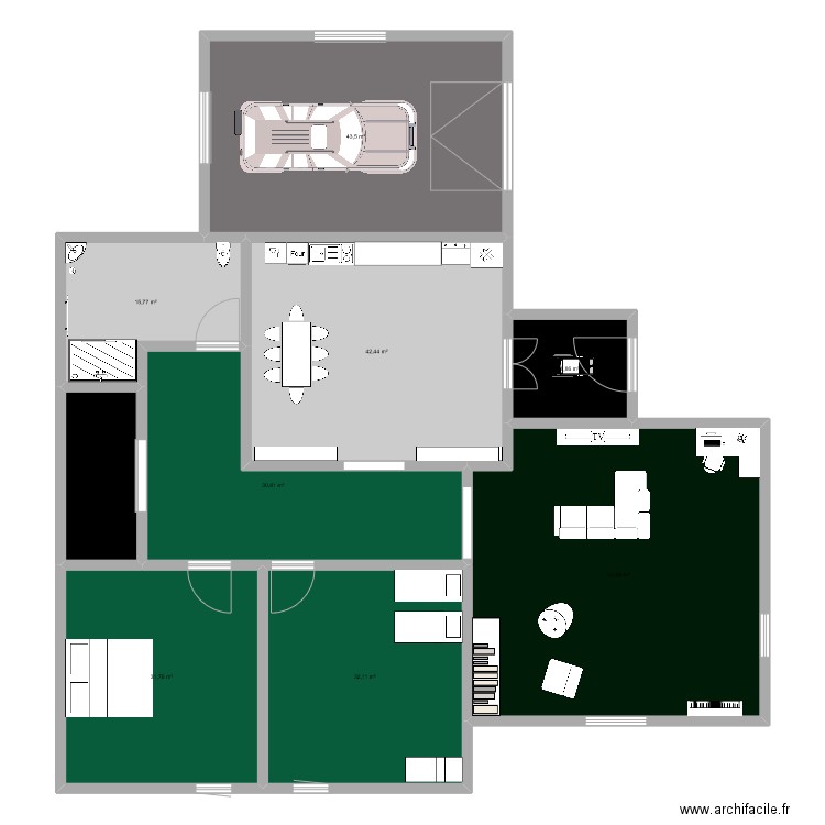 LA MAISON DE TOURTAN. Plan de 9 pièces et 277 m2