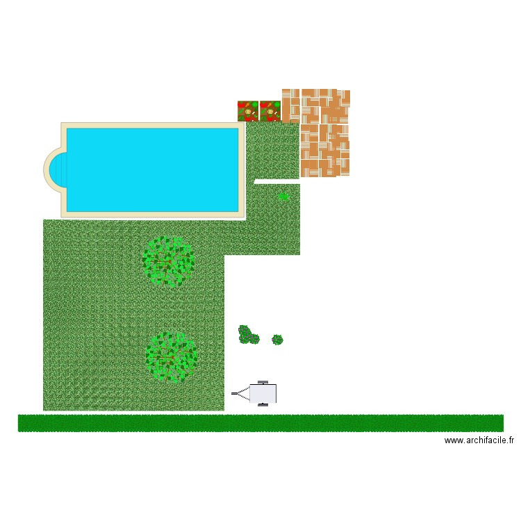 jardin. Plan de 0 pièce et 0 m2