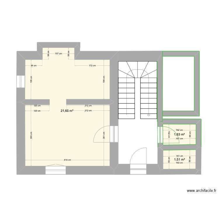 1471789. Plan de 3 pièces et 25 m2