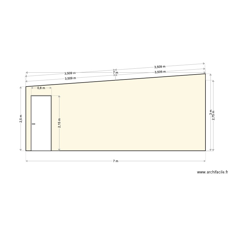 Plan de coupe latérale porte . Plan de 0 pièce et 0 m2