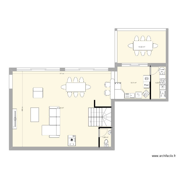 plan PIERRERUR. Plan de 11 pièces et 162 m2