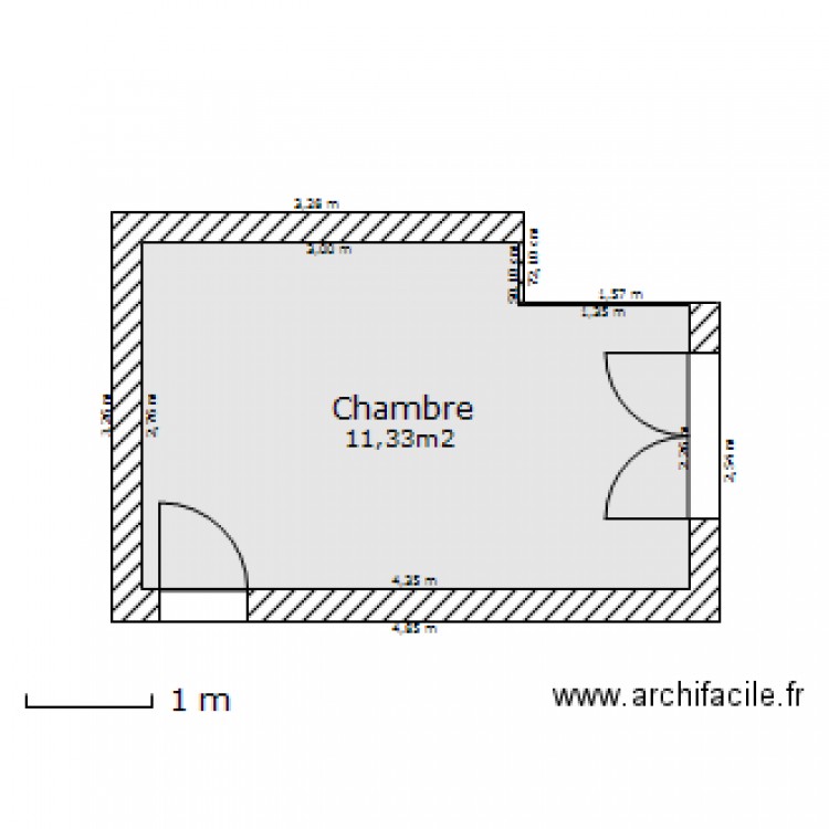 chambre_nue. Plan de 0 pièce et 0 m2