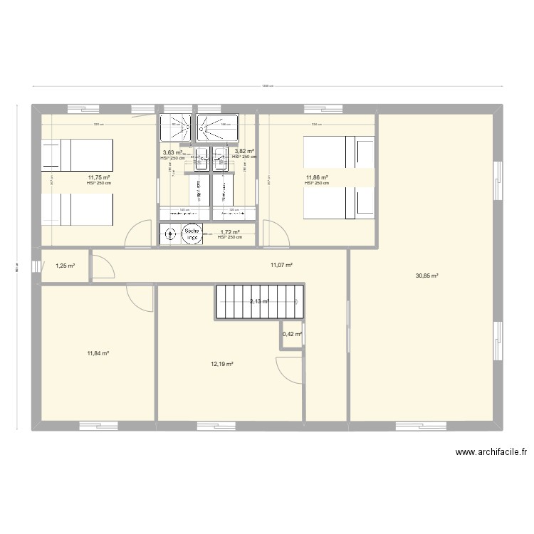 perols haut 08 02 1. Plan de 12 pièces et 103 m2