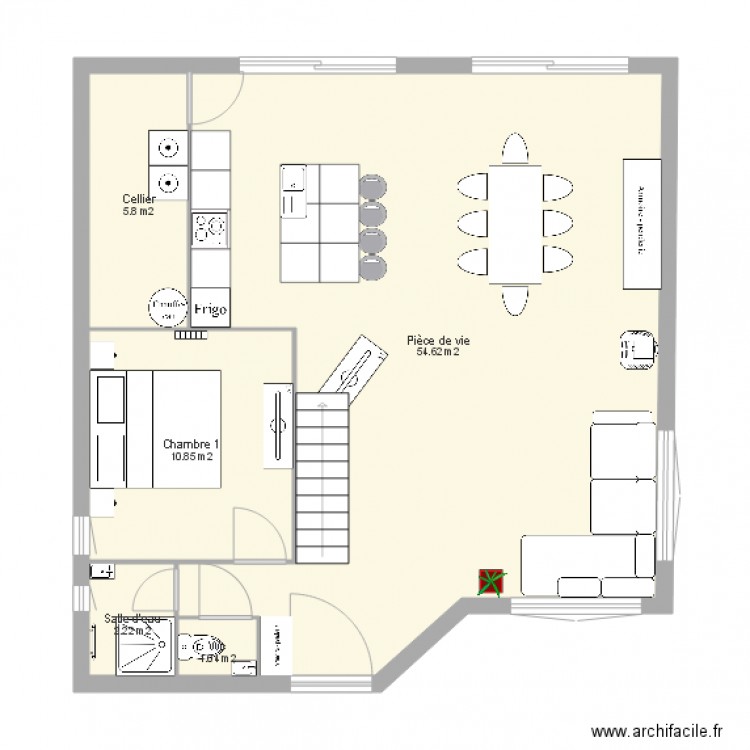 Plan maison RDC. Plan de 0 pièce et 0 m2