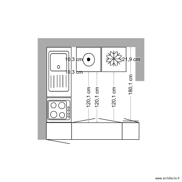 cuisine. Plan de 0 pièce et 0 m2