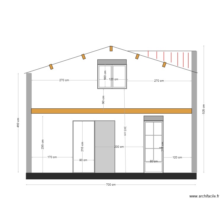 facade ouest brem. Plan de 0 pièce et 0 m2