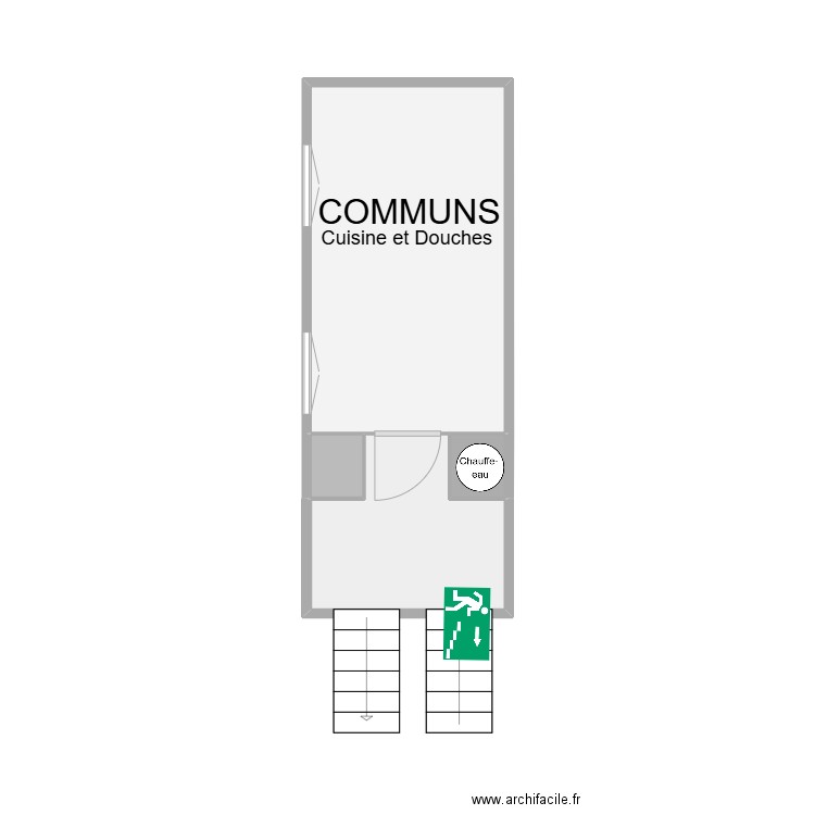 Entresol 1/2-2. Plan de 4 pièces et 15 m2