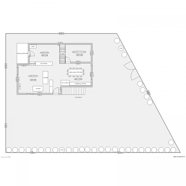 maison aigas existant RDC sur terrain. Plan de 0 pièce et 0 m2