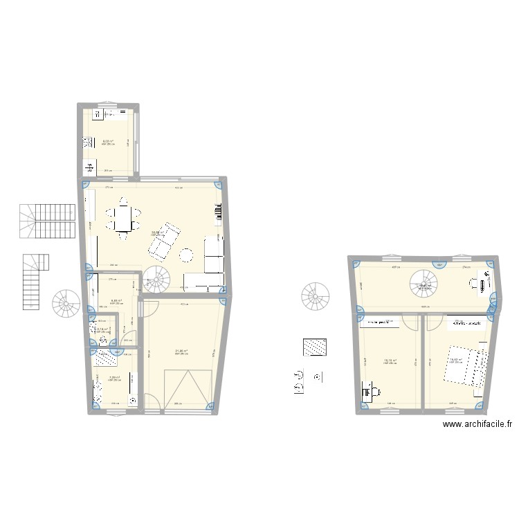 projet république. Plan de 9 pièces et 133 m2