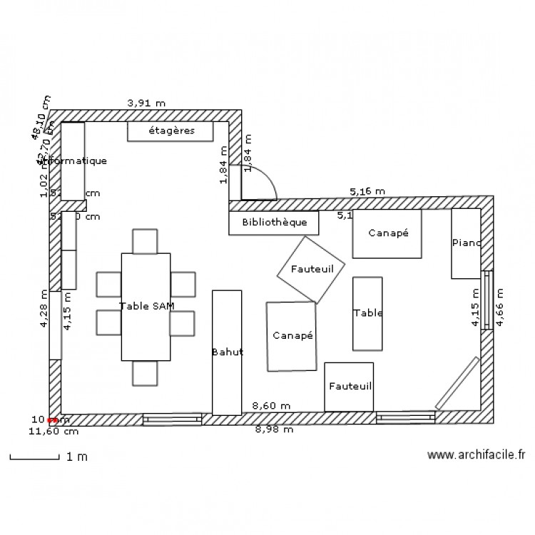 salon. Plan de 0 pièce et 0 m2