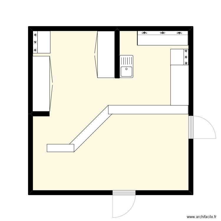 La Liégeoise - Rez de Chaussée. Plan de 1 pièce et 31 m2