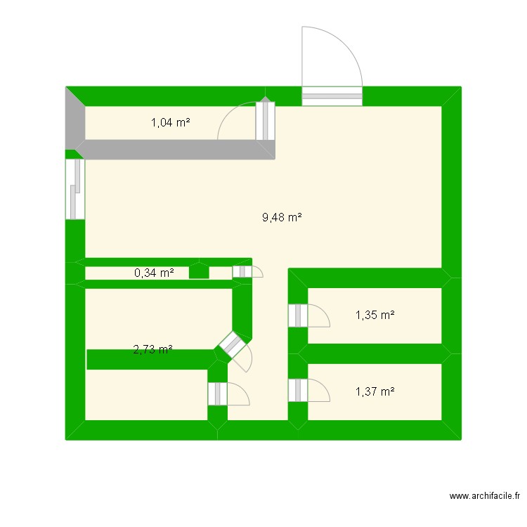 Maison. Plan de 6 pièces et 16 m2