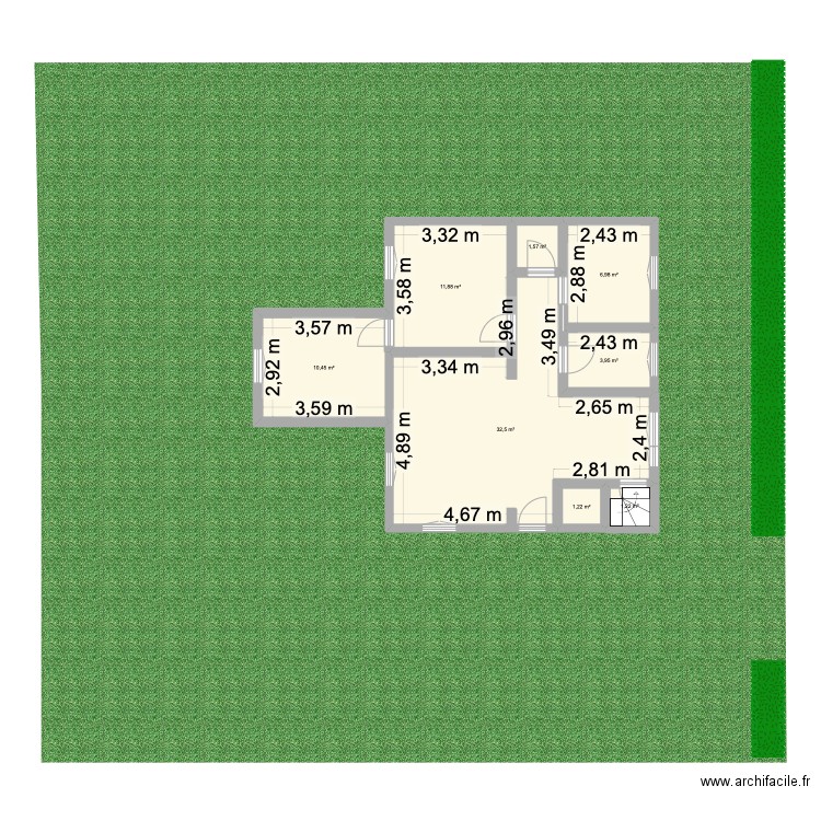 NN37. Plan de 8 pièces et 70 m2