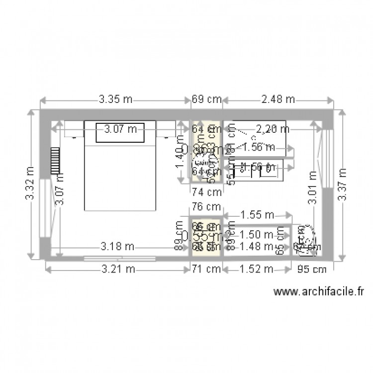 SuiteParentaleV1bis. Plan de 0 pièce et 0 m2