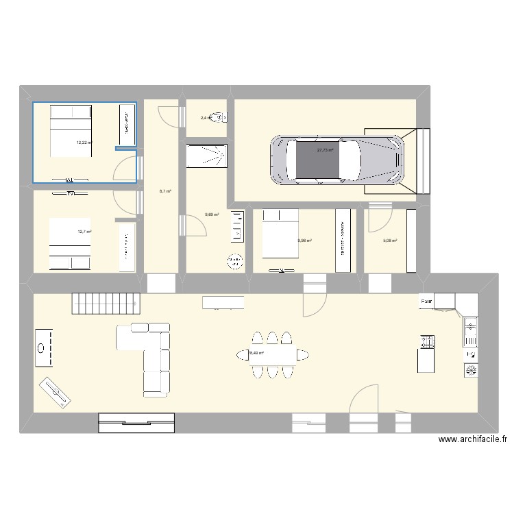 maison1. Plan de 9 pièces et 167 m2