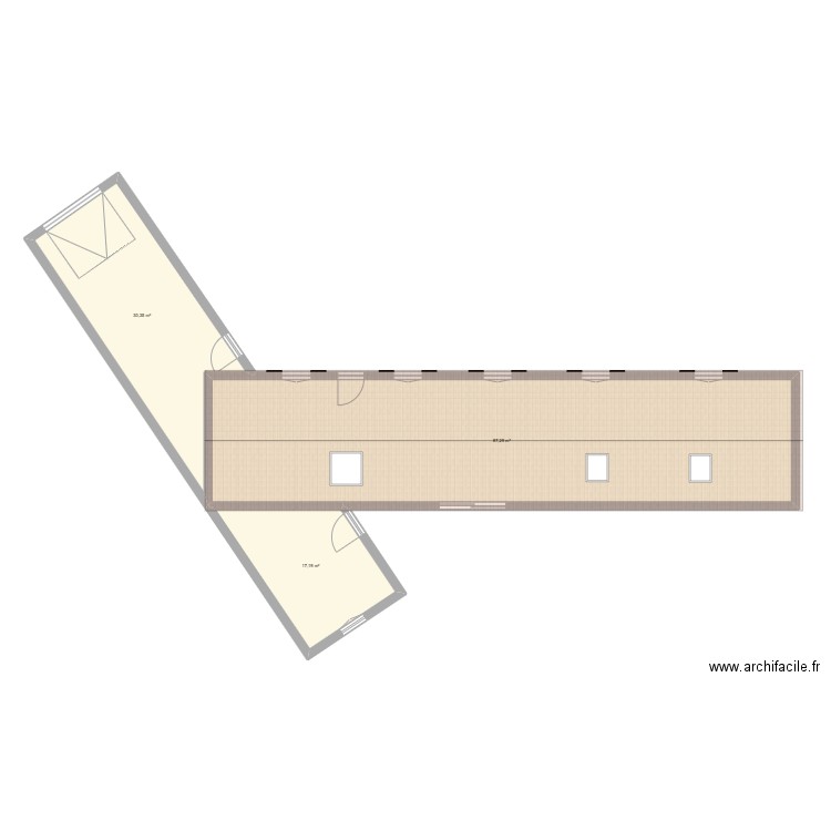 Maison Airon. Plan de 3 pièces et 135 m2