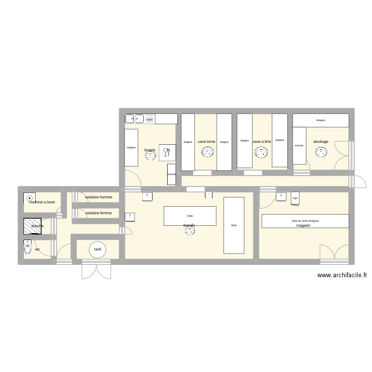 labo transfo. Plan de 14 pièces et 80 m2