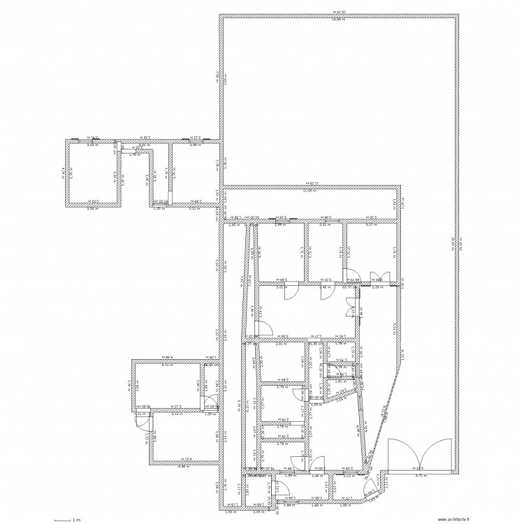 maison 2A 2e version noir et blanc. Plan de 0 pièce et 0 m2