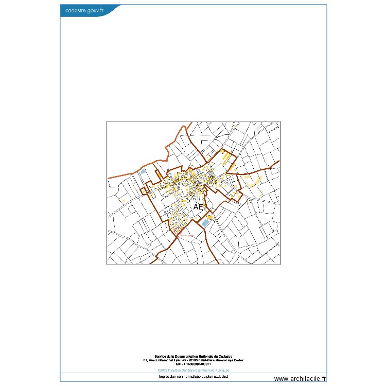 plan cadastral. Plan de 0 pièce et 0 m2