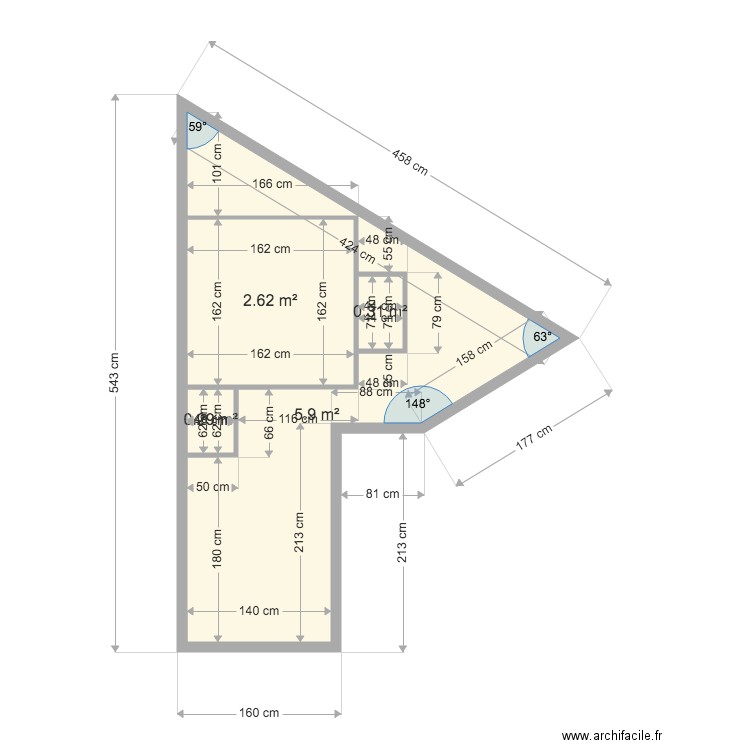plan du terrain masse avec plan maison 16X16. Plan de 0 pièce et 0 m2