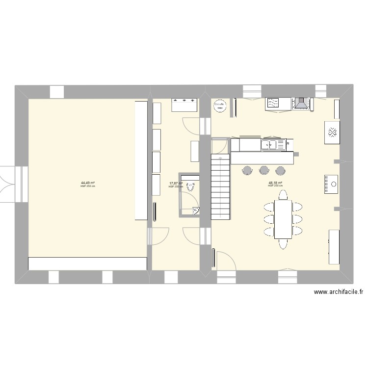 ferme BANSON phase 2 v2. Plan de 11 pièces et 216 m2