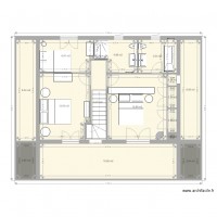 Plan chalet 2 étage variante chambre avec escalier modifié