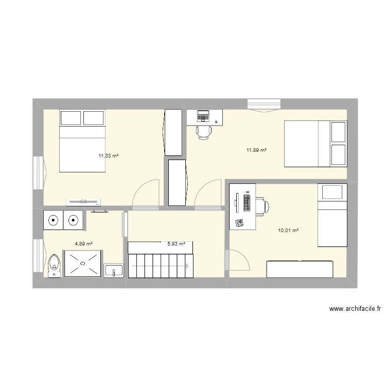 Cécile 17800 projet étage 3 chambres. Plan de 0 pièce et 0 m2