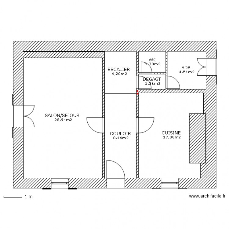 LA ROCHE RDC AVANT TRAVAUX. Plan de 0 pièce et 0 m2